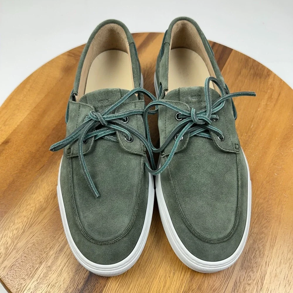 New Mens KOIO New York High End Italian Green Suede Leather Boat Deck Shoes 9M